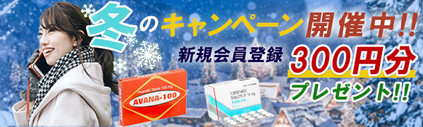 2025年冬のバナー!新規300円分のポイント貰える!